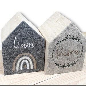 Money box house with name / money box rainbow personalized / baby gift birth / gift children's birthday image 2