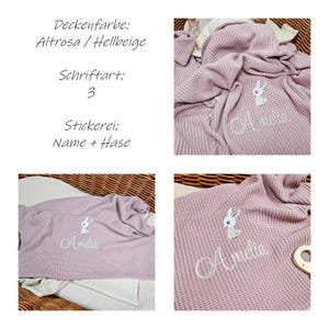 Manta de bebé de muselina / tejida con nombre bordado / manta de bebé tejida / manta de bebé personalizada con nombre / regalo de bebé / regalo de bautizo imagen 7