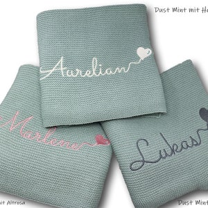 Babydecke 5 Farben personalisiert / Babydecke Strick / Babydecke mit Namen / Babygeschenk / Taufgeschenk / Geschenk zur Geburt image 5