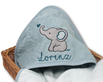 Serviette à capuche avec prénom / 4 couleurs / cadeau de naissance / serviette à capuche bébé / cadeau bébé / cadeau baptême