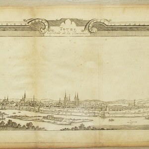 Antiquités françaises Panorama d'une ville, Tours, Touraine, France, Vue sur la ville