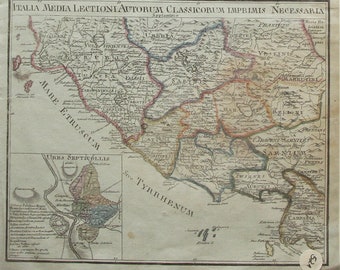 Antique Map Italy, Ancient Rome, Forum Romanum et Circumiacentia, Ancient History, Classics, Wall Decor