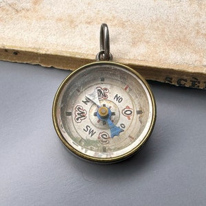 Antique German Compass Pendant, Victorian Compass Jewelry