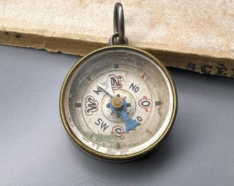 Antique German Compass Pendant, Victorian Compass Jewelry