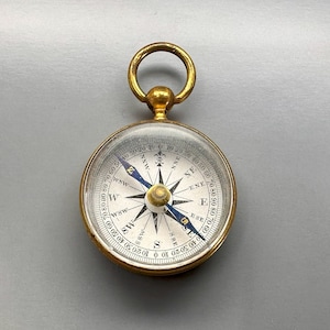 Victorian Compass Fob, Miniature Pocket Compass by Francis Barker & Son