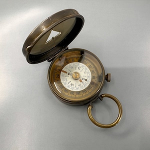 Antique Sampson Mordan & Co Military Pocket Compass, Serial No. 38 image 1