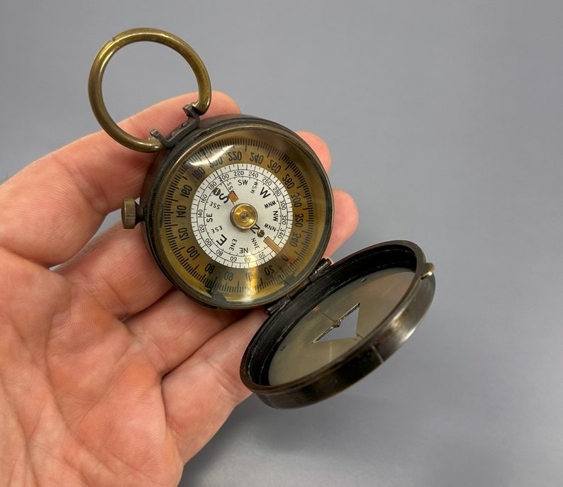 Antique Sampson Mordan & Co Military Pocket Compass, Serial No. 38 image 3