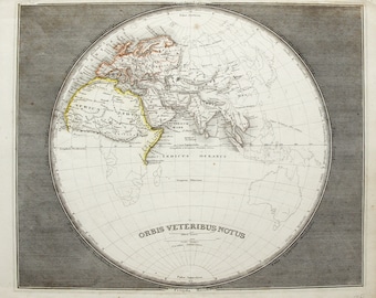 Rare World Map: Orbis Veteribus Notus. Eastern Hemisphere