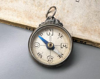 1920s Antique Swiss Silver Compass Fob