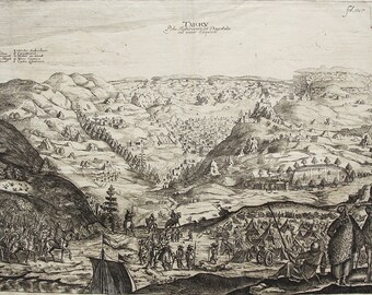 Antique Copper Engraving: Tarku, Dagestan, Caucasus - 18th Century Map