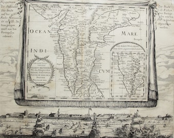 Antique Map of India, Ceylon, Ancient History, Classics, Wall Decor