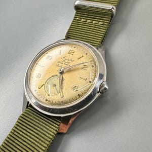 Super Rare Swiss &#39;AURORE Luxe&#39; Military Style Watch