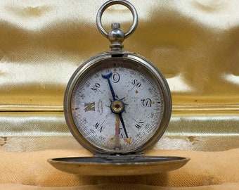 Antique Swiss/German Pocket Compass F. W. KREIS (a jeweler in Berlin)