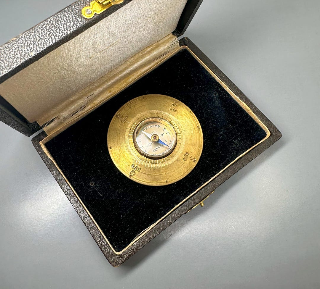 Antique Cased Compass, Galvanometer for Audiphone Invisible by Bernard ...