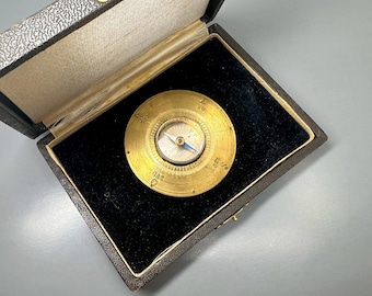 Antique Cased Compass, Galvanometer for Audiphone Invisible by Bernard