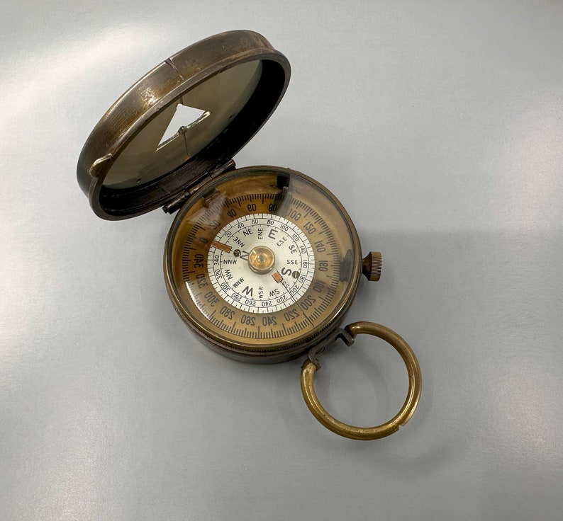 Antique Sampson Mordan & Co Military Pocket Compass, Serial No. 38 image 1