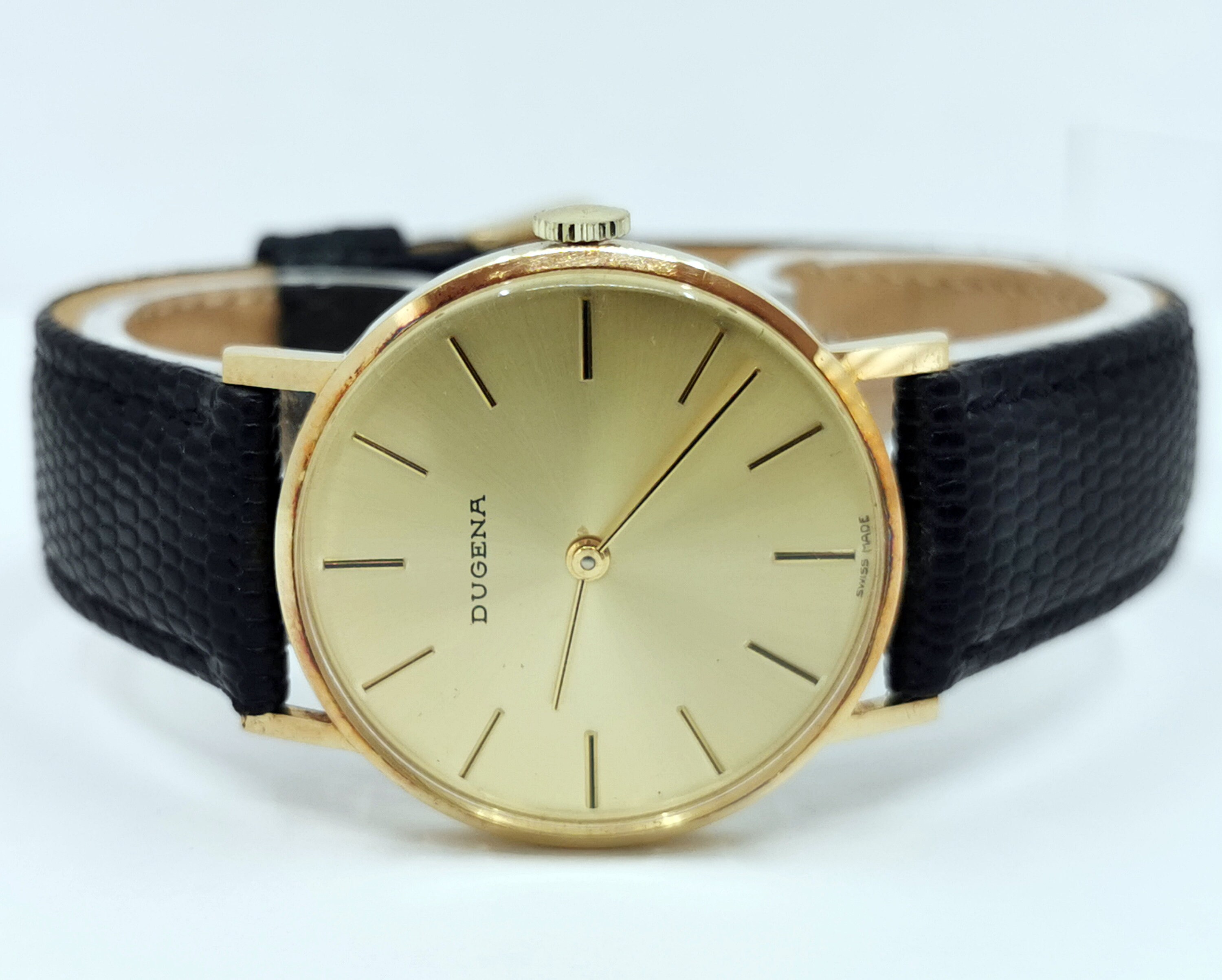 Dugena Swiss 14k Gold Watch Cool BAUHAUS Look - Etsy