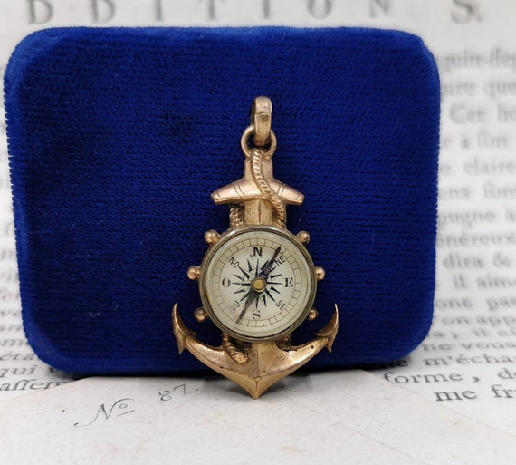 Vintage Anchor Charm, French Compass Charm