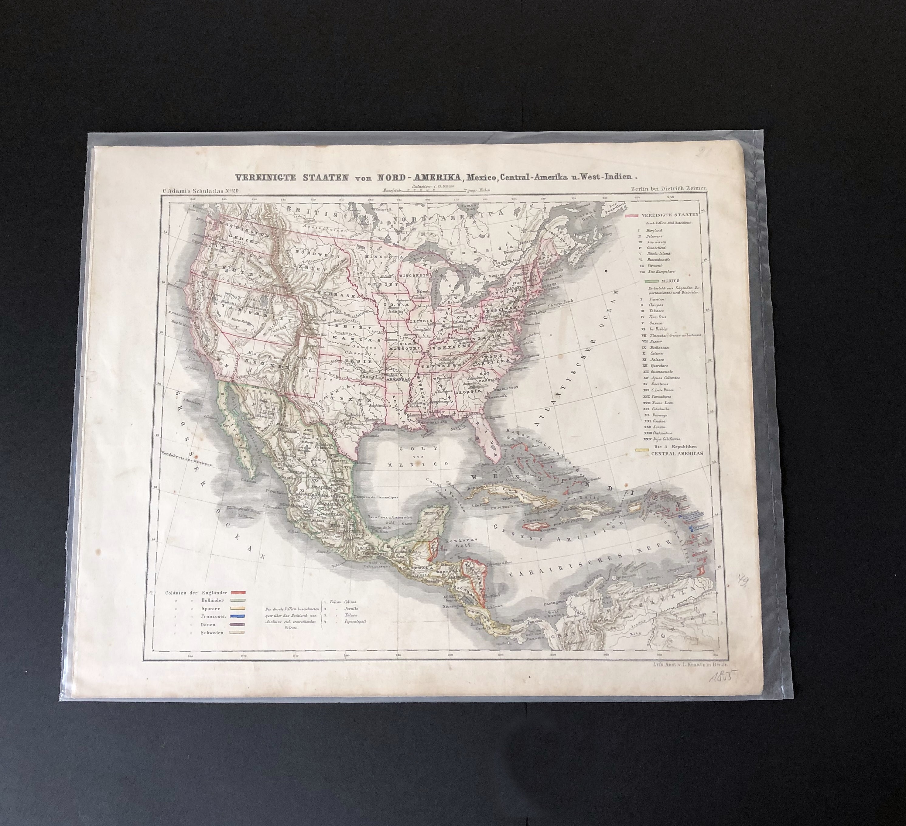 Antique Map of North America, United States Map - Etsy
