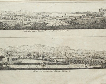 Antique French Town Panorama, Marseille, Provence, France, City View