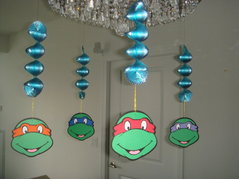 Ninja Turtle Birthday Party Hanging Decorations Decor Cut Out Etsy