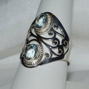Glamorous 2.00 ct. Natural Topaz  in .924 Sterling Silver Sizes 7 to 9.5