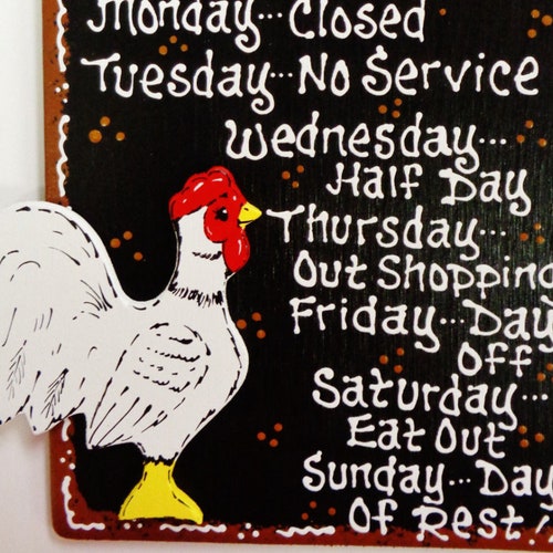 FAT CHEF OVERLAY Kitchen Hours Sign Plaque Country Wood Wall Etsy