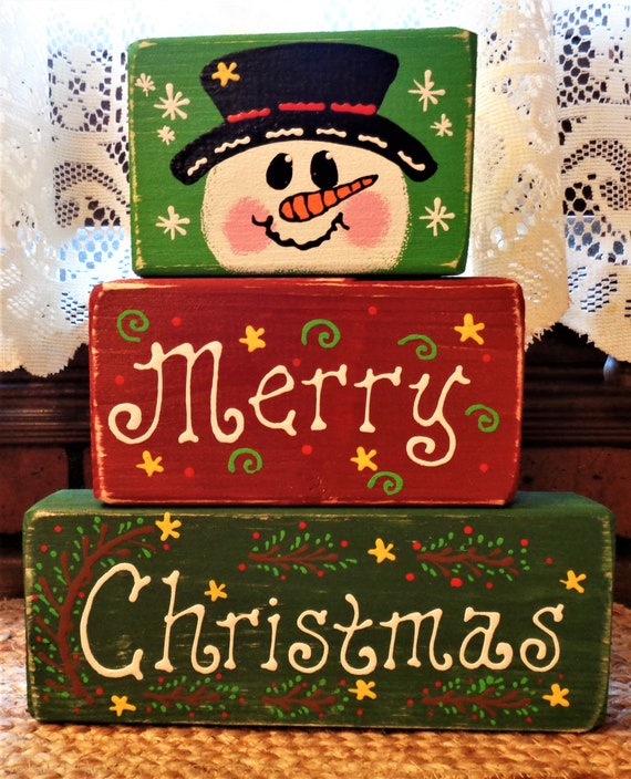 Rustic Snowmen Painted Muffin Pan Primitive Snowman Christmas Kitchen  Customize Sayings Christmas Sign Rustic Christmas 