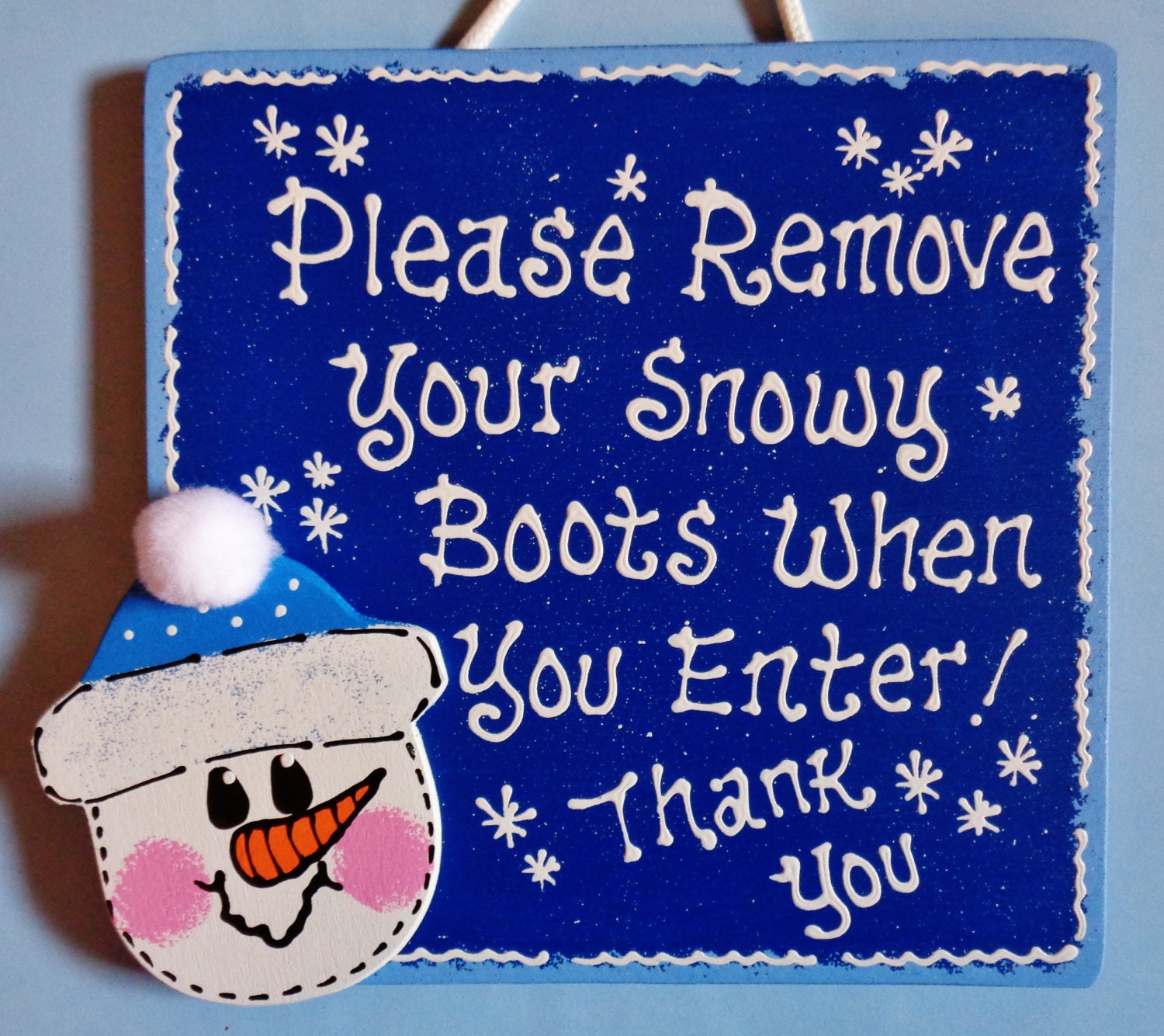 Seasonal SNOWMAN Please Remove Your Snowy Boots When You  display picture 3