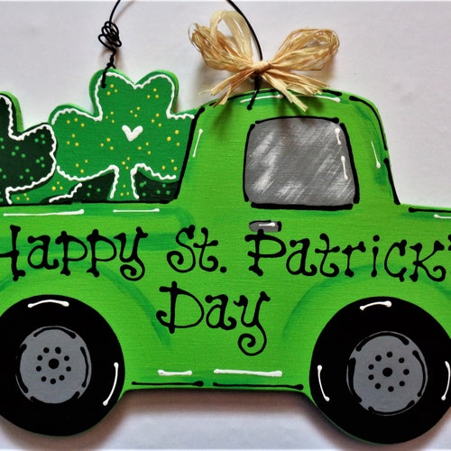 Happy St. Patrick's Day VINTAGE TRUCK W/polka Dots Sign - Etsy