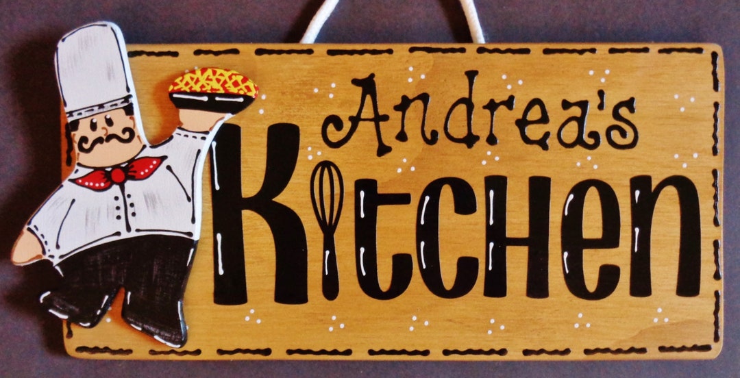 Personalize FAT CHEF KITCHEN Sign Wall Name Wall Hanger Hanging Plaque