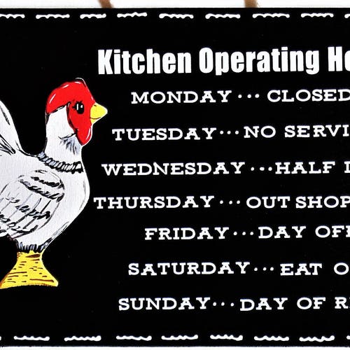 STRAWBERRY Kitchen Hours SIGN Wall Hanger Hanging Plaque Decor Etsy