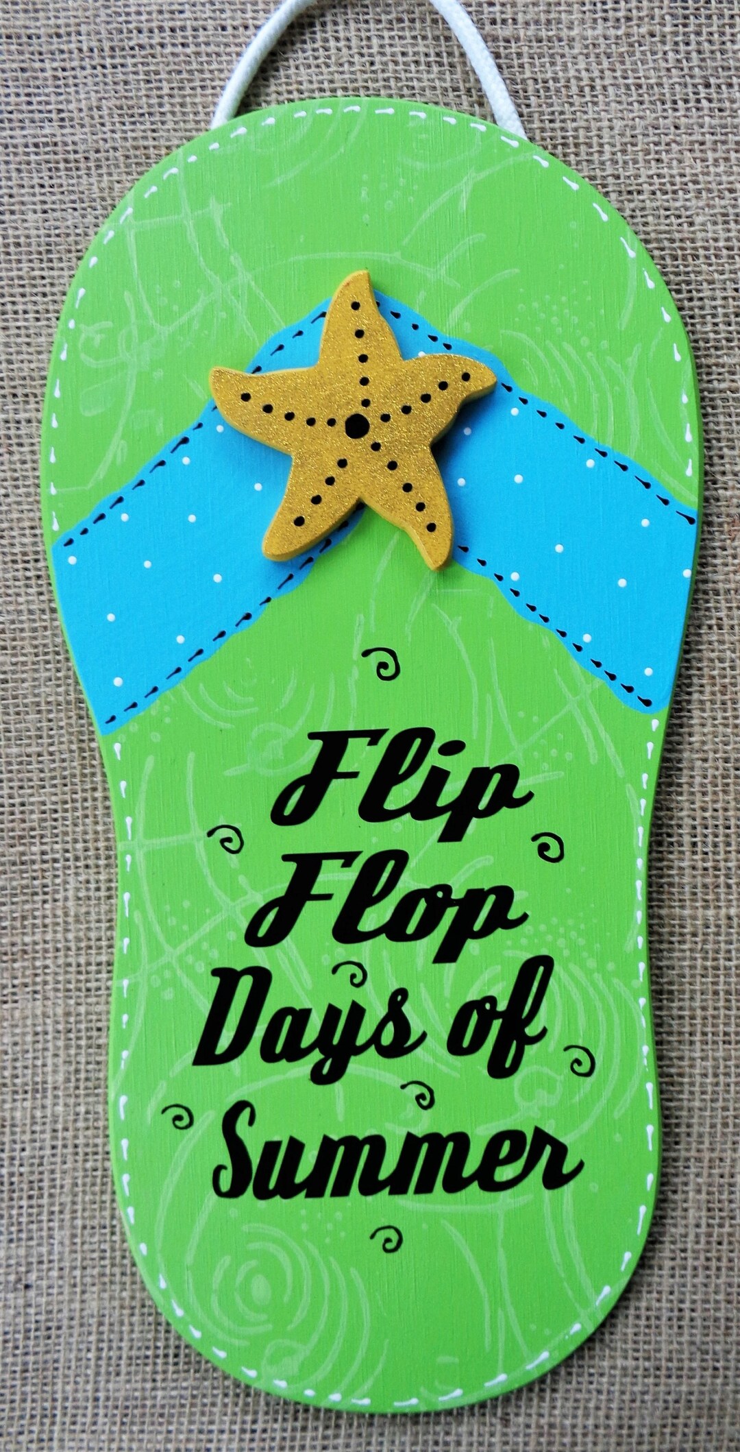 FLIP FLOP Days of Summer SIGN Wall Hanger Deck Patio Pool Tiki Hot Tub