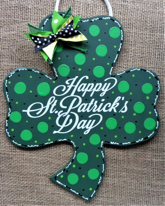 Happy St Patrick S Day Sign Irish Shamrock Plaque Country Etsy
