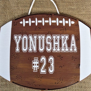 Personalized FOOTBALL Room Door SIGN Boy Sports Decor Wall Name Plaque Wood Wooden  Door Hanger