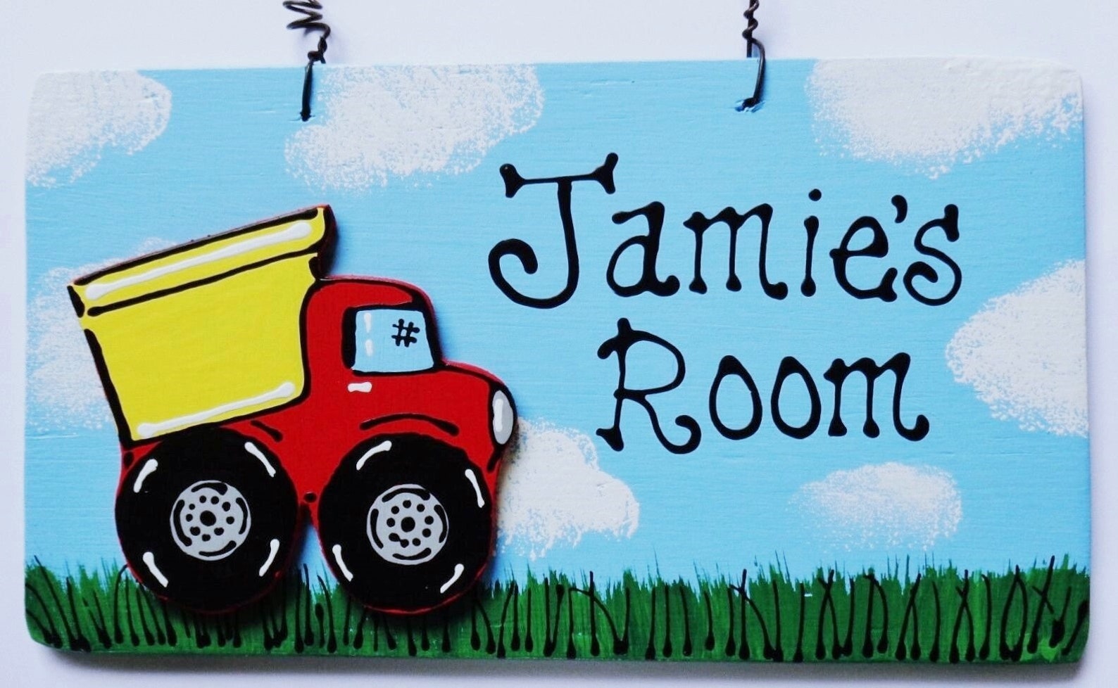 Personalized DUMP TRUCK Kid's Room Door SIGN Construction Etsy