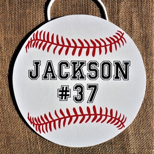 Personalized BASEBALL Room Sign Door Hanger Wreath Wreaths Little League T-Ball Team Name