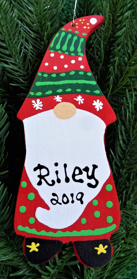 GNOME Christmas Ornament U CHOOSE Name & Date Holiday Name - Etsy