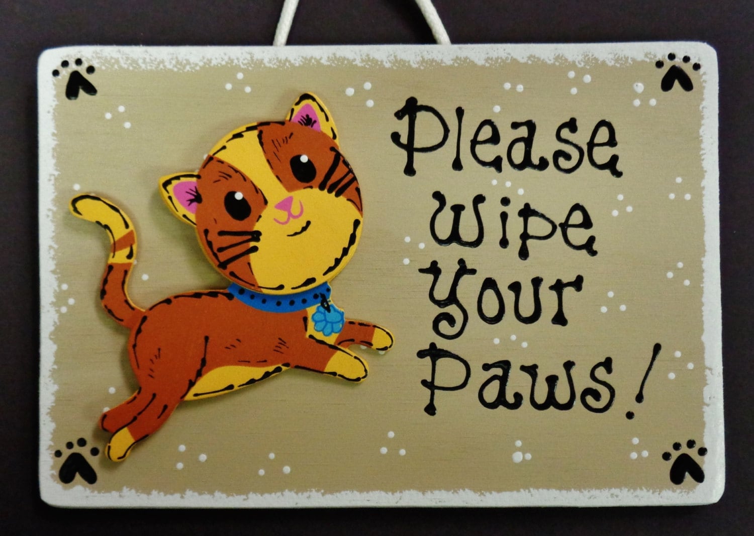 CAT Please Wipe Your Paws SIGN Kennel Groomer Pet PLAQUE Kitty Etsy