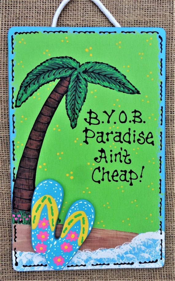 POOL Our Happy Place SURFBOARD SIGN Tropical Deck Backyard Patio Summer Plaque