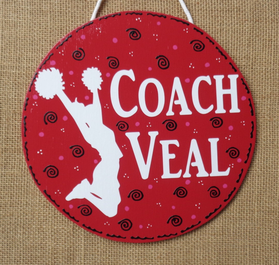 Personalized Cheerleading Coach Wood Sign: Custom Team Colors - Etsy