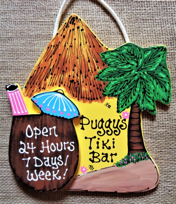 Personalized Tiki Bar Sign Tropical Island Hawaiian Beach Deck Etsy