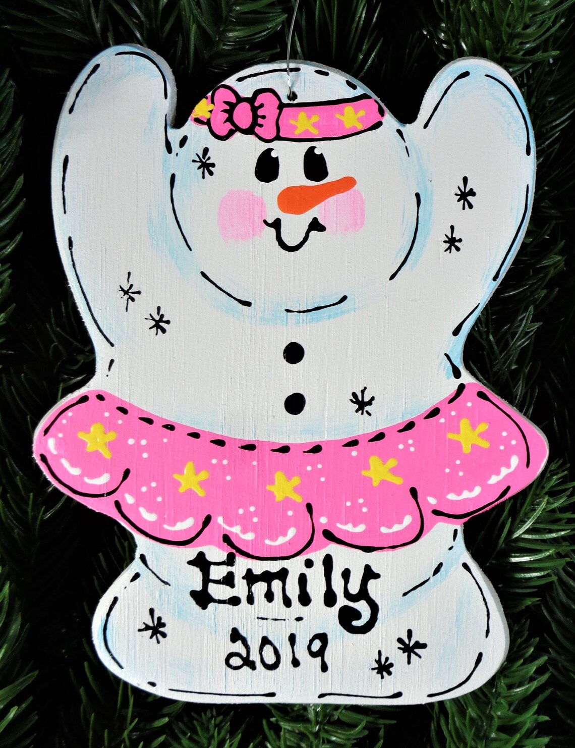 Personalized Ballerina Christmas ORNAMENT Snowman Ballet Dance U CHOOSE