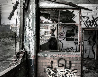 Frames-Fine Art Photograph With Muted Colored Tones, Eastside of Detroit in Abandoned Factory District