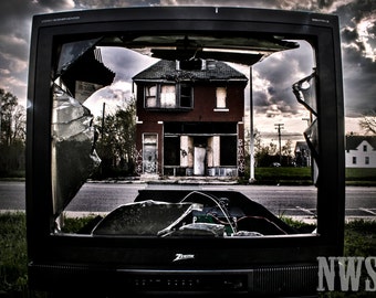 313 TV - Fine Art Photograph Presenting a Unique Perspective of an Urban Landscape