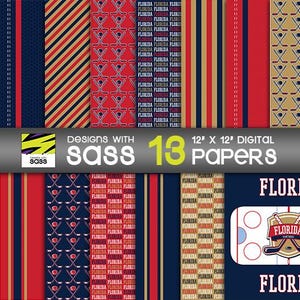 Digitales Papier, Florida Hockey Papiermuster, Florida Hockey, Hockey Hintergrund, Hockey Scrapbook Papier, Hockey Tumbler Muster,