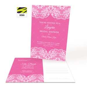 Faire-part de douche nuptiale numérique en dentelle rose, Faire-part de douche nuptiale en lingerie, Faire-part de douche nuptiale numérique en dentelle rose