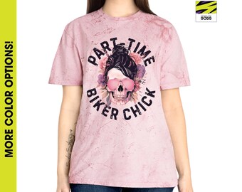 Damen Biker Chick Shirt für die Bike Week Teilzeit Biker Küken Schädel Motorrad Shirt für Bike Week, Damen Biker Babe Shirt, Unisex
