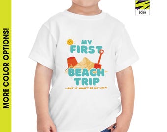 Toddler First Beach Trip T-shirt My First First Beach Trip Shirt Toddler Tee for Kids First Beach Vacation Shirt, Summer Beach Shirt