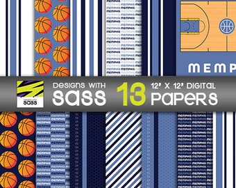 Tennessee college basketball Digital Paper Tennessee college basketball pattern, basketball background, basketball scrapbook craft